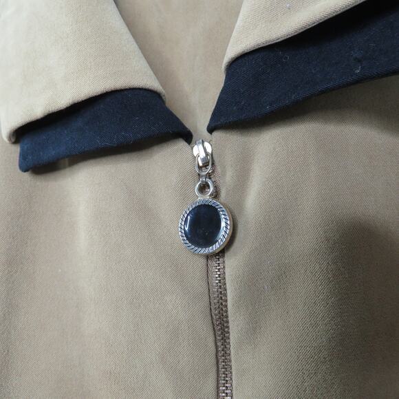 Maren 1980s Vintage Jacket Tan & Black Suede  Casual Jacket Large - Picture 7 of 8